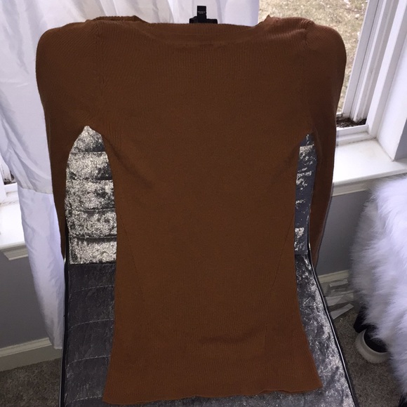 Dark Mustard Yellow tight fit Express sweater. - Picture 5 of 5